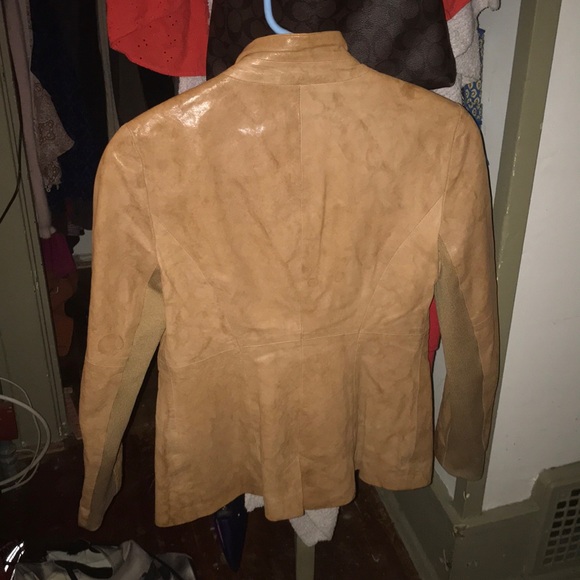 CUTE leather tan jacket/blazer - Picture 5 of 6